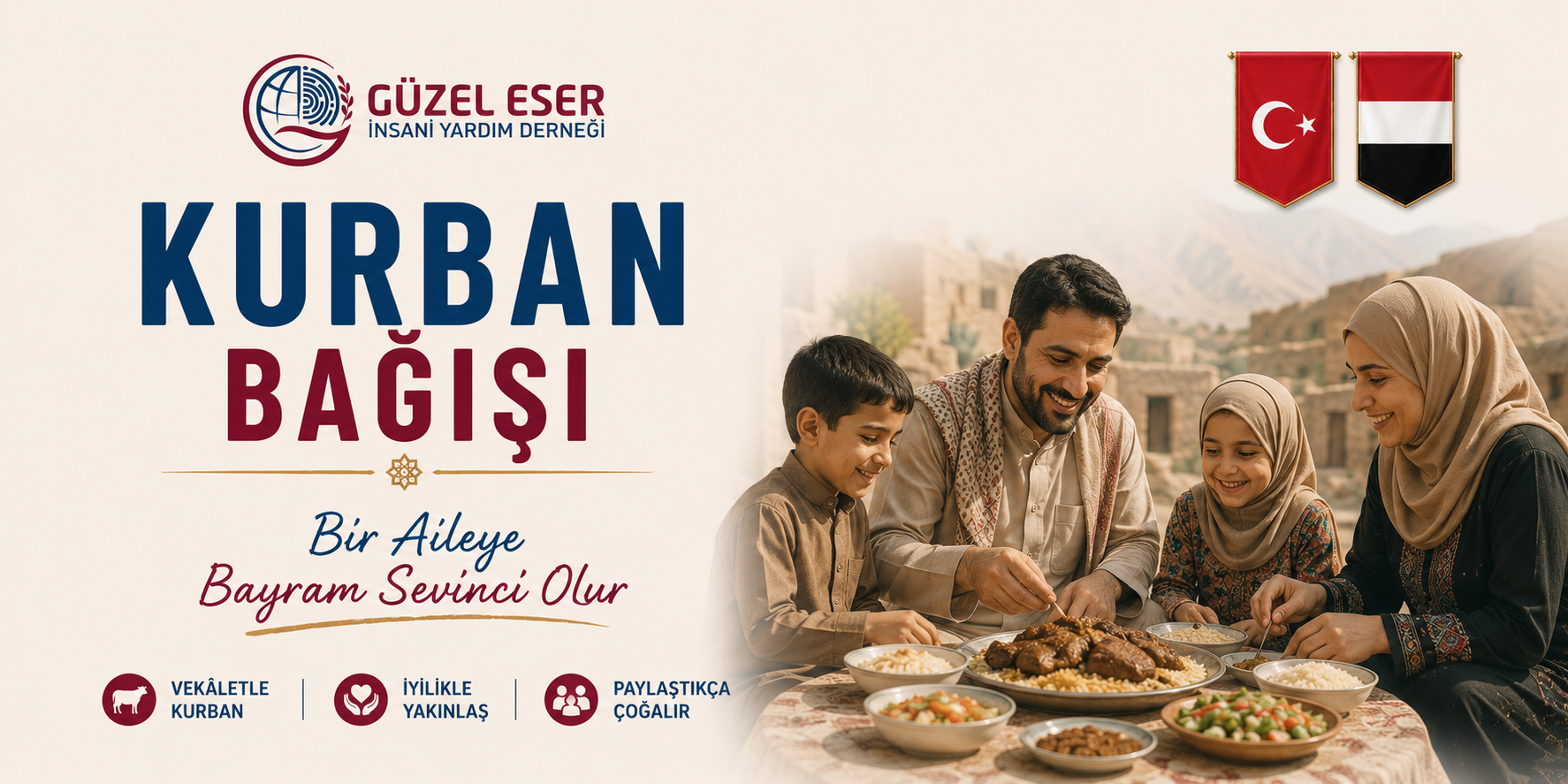Kurban bağışı ile bayram sevinci yaşayan aile